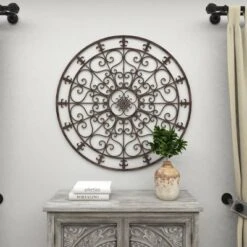 Metal Fleur De Lis Scrollwork And Wall Decor Black - Olivia & May -Decor Vista GUEST dd7a551e 4347 40f7 8fa6 81997655afc2