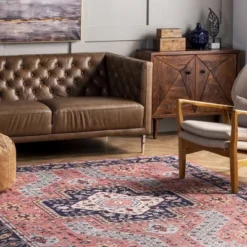 NuLOOM Amber Machine Washable Floral Aztec Area Rug -Decor Vista GUEST ddd1681f add8 4a03 b66b e5c1a0d54353