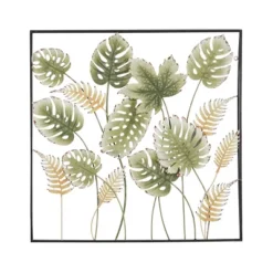 30" X 30" Metal Leaf Tall Cut-Out Wall Decor With Intricate Laser Cut Designs Green - Olivia & May 24 30" X 30" Metal Leaf Tall Cut-Out Wall Decor With Intricate Laser Cut Designs Green - Olivia & May -Decor Vista GUEST deb54a1a f213 4752 9e42 9134cfaff961