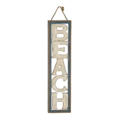 Wooden Sign Beach Wall Decor With Rope Hanger Beige - Olivia & May 9 Wooden Sign Beach Wall Decor With Rope Hanger Beige - Olivia & May -Decor Vista GUEST ded60c50 3101 403f 8b96 9a4bcb2c76c2