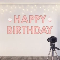 Big Dot Of Happiness Pink Rose Gold Birthday - Peel And Stick Happy Birthday Party Large Banner Wall Decals - Happy Birthday -Decor Vista GUEST deed86d0 bac6 4e9a 811b dda82e186c49