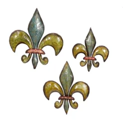 Set Of 3 Metal Fleur De Lis Relief Wall Decors - Olivia & May -Decor Vista GUEST df021858 8448 467a a20e b3b9abd25756