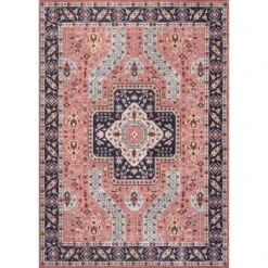 NuLOOM Amber Machine Washable Floral Aztec Area Rug -Decor Vista GUEST e194e160 eef2 4e73 9286 8b1c8db13a97