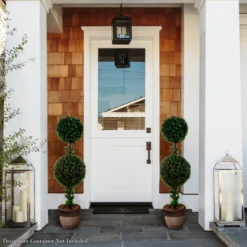 Artificial Podocarpus-36” Double Ball Style Faux Plant In Sturdy Pot-Realistic Indoor Or Outdoor Potted Shrub-Home Decor By Pure Garden -Decor Vista GUEST e2123f5f f7db 4c66 b115 bc5e22c473ea