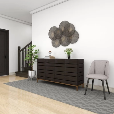 Metal Plate Overlapping Perforated Wall Decor Black - Olivia & May 12 Metal Plate Overlapping Perforated Wall Decor Black - Olivia & May - Image 10