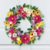 Collections Etc LED Lighted Artificial Mixed Daisies Front Door Wreath 17" X 5" X 17" -Decor Vista GUEST e2b55855 f550 44bf 9083 dd431bb7c8b8