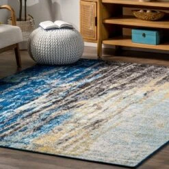 Nuloom Katharina Abstract 6 Square Area Rug For Living Room Bedroom Dining Room Kitchen, Blue/Multicolor -Decor Vista GUEST e30bfa3f 5cc4 47df b128 d26e3ae6d893