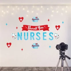 Big Dot Of Happiness Thank You Nurses - Peel And Stick Nurse Appreciation Week Decoration - Wall Decals Backdrop -Decor Vista GUEST e33c23c5 4782 453e 9a05 e2e11fcc0bca