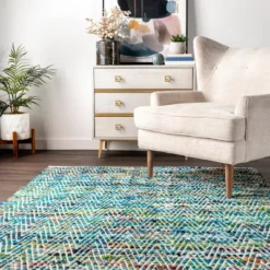 Hand Woven Chevron Eli Green Rug - NuLOOM -Decor Vista GUEST e34e4820 3c1b 421b 92aa 64af78f2c255