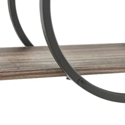2-Tier Antigua Crossed Double Circle Wall Shelf Unit Black/Rustic - Danya B. -Decor Vista GUEST e3ac8dbc 27b9 4149 9629 245e1411ddcb