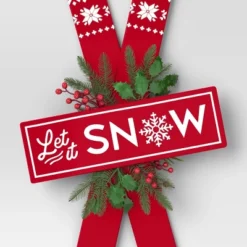 Metal Skis 'Let It Snow' Wall Décor Red/White - Wondershop™ -Decor Vista GUEST e4229510 c890 4e8f afb9 1ebbb828811c