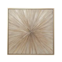 Canvas Starburst Radial Framed Wall Art With Gold Frame Brown - Olivia & May -Decor Vista GUEST e446a5aa 315e 4351 8bdd b850332309d9