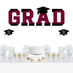 Big Dot Of Happiness Maroon Graduation Party Decor - Vinyl Wall Decals - Grad -Decor Vista GUEST e6235f94 4cd5 4664 93b7 b2fb88894e96