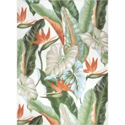 NuLOOM Nevaya Machine Washable Floral Leaves Area Rug -Decor Vista GUEST e79e9448 3cb9 4903 ae4c d7f3cbef1f67