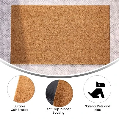 Emma And Oliver Weather Resistant Coir Doormat With Anti-Slip Rubber Backing For Indoor/Outdoor Use 6 Emma And Oliver Weather Resistant Coir Doormat With Anti-Slip Rubber Backing For Indoor/Outdoor Use - Image 4