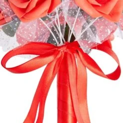 Sparkle And Bash Red Artificial Roses Foam Bouquet For Bride & Bridesmaids, Faux Fake Flowers For Wedding Party Decorations, 9.5 In 10 Sparkle And Bash Red Artificial Roses Foam Bouquet For Bride & Bridesmaids, Faux Fake Flowers For Wedding Party Decorations, 9.5 In -Decor Vista GUEST e8dc3bf1 274d 403e 9001 edd18f0fc703