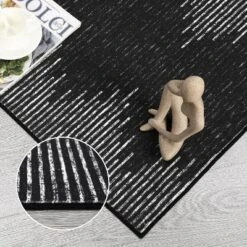 Acekool 8x10 Washable Area Rug, Black And White Striped Non Slip Low Pile Carpet, Modern Distressed Diamond Pattern For Living Room Bedroom Nursery 13 Acekool 8x10 Washable Area Rug, Black And White Striped Non Slip Low Pile Carpet, Modern Distressed Diamond Pattern For Living Room Bedroom Nursery -Decor Vista GUEST e939a3ac da5d 415d 82de 6c21d140cfb0