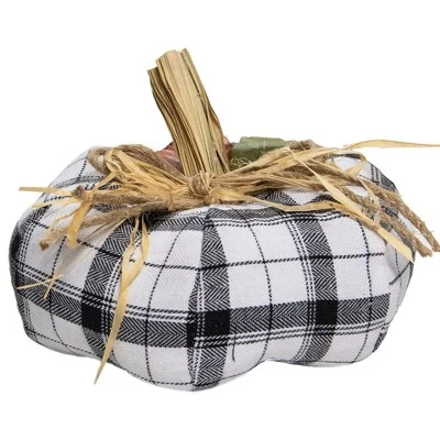 Northlight 5" Black And White Fabric Fall Harvest Tabletop Pumpkin 4 Northlight 5" Black And White Fabric Fall Harvest Tabletop Pumpkin - Image 2
