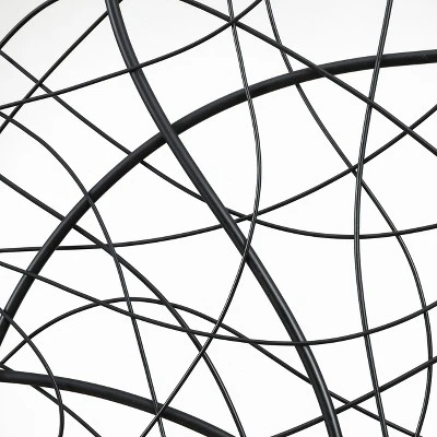 LuxenHome Large Black Abstract Square Metal Wall Decor 6 LuxenHome Large Black Abstract Square Metal Wall Decor - Image 4