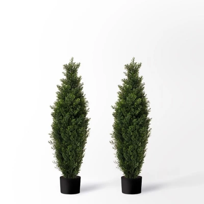 Forever Leaf 36" Cedar Boxwood In Black Pot (2 Pack), Indoor Artificial Plant For Home Decor 3 Forever Leaf 36" Cedar Boxwood In Black Pot (2 Pack), Indoor Artificial Plant For Home Decor