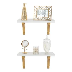 18" Corblynd Traditional Wood Wall Shelf White - Kate & Laurel All Things Decor -Decor Vista GUEST ea6a2b72 1efe 4033 8bb8 f8258391e26f