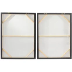 Set Of 2 Contemporary Canvas Abstract Framed Wall Arts With Black Frames White - Olivia & May -Decor Vista GUEST ea8ed534 10d8 4339 83e6 9ca0e2557b5f