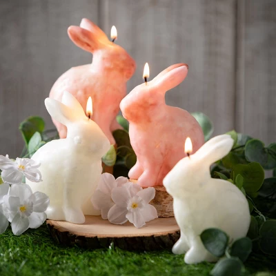 4.75"H Sullivans Pink Bunny Candle - Set Of 2, Pink 4 4.75"H Sullivans Pink Bunny Candle - Set Of 2, Pink - Image 3