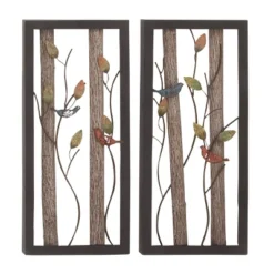 Set Of 2 Metal Bird Wall Decors With Real Wood Detailing Black - Olivia & May -Decor Vista GUEST eb33fdcd 9e25 44b1 ab51 f513d24d6239