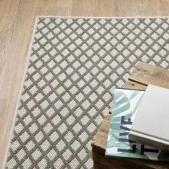 Trinity Casual Diamond Lattice Patio Area Rug Beige/Gray - Captiv8e Designs -Decor Vista GUEST eb378d89 404d 4f8e beb0 aaf6e622fa9e