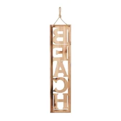 Wooden Sign Beach Wall Decor With Rope Hanger Beige - Olivia & May 10 Wooden Sign Beach Wall Decor With Rope Hanger Beige - Olivia & May -Decor Vista GUEST eb9a2f6c c4ed 48d6 bd21 c5284f59345d