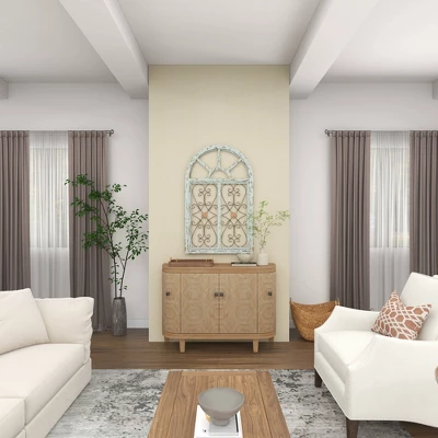 Wood Scroll Arched Window Inspired Wall Decor With Metal Scrollwork Relief White - Olivia & May 7 Wood Scroll Arched Window Inspired Wall Decor With Metal Scrollwork Relief White - Olivia & May - Image 5