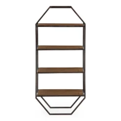 Adela Wood/Metal Decorative Wall Shelf - Kate & Laurel All Things Decor