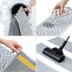 SussexHome Tetra One Design Cotton Anti-Slip Stair Treads, 9” X 28“ -Decor Vista GUEST eed3730e a6d1 4597 a6e7 4c691e6bbfdd