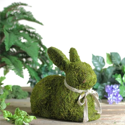 Northlight 11" Moss Sitting Bunny Rabbit Spring Easter Figure - Green/Tan 4 Northlight 11" Moss Sitting Bunny Rabbit Spring Easter Figure - Green/Tan - Image 2
