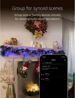 Twinkly Pre-Lit Garland App-Controlled LED Artificial Christmas Garland With 50 RGB+W (16 Million Colors + Warm White) LEDs. 9 Feet. Green Wire. -Decor Vista GUEST f0aa9999 c21b 428b becd 1fafd254aed9