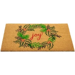 Northlight Natural Coir "Joy" Wreath Christmas Doormat 18" X 30" -Decor Vista GUEST f1457763 d4ee 4269 931d b3fe02d9f477