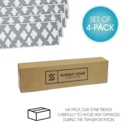 SussexHome Floral Design Cotton Anti-Slip Stair Treads, 9” X 28“ -Decor Vista GUEST f1c96757 d822 4bd2 8762 5d737280570e