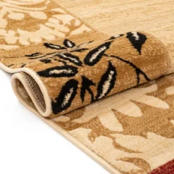 Well Woven Plain Border Damask Warms Brush Effect Soft Area Rug -Decor Vista GUEST f1d3540a 6012 4f52 9fb5 0b0f6ce7917d