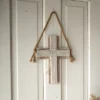 White-washed Cross Hanging Accent Wood & Rope - Foreside Home & Garden -Decor Vista GUEST f2136bbe 5fe5 4bec 97d6 bd08da42a6e5
