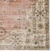 2'x8' Washable Blanton Rug Pink/Ivory - Linon: Rubber Backed, Stain-Resistant, Low Pile, Traditional Medallion Design