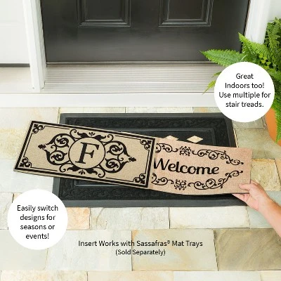 Evergreen Cambridge Monogram Burlap Sassafras Indoor Outdoor Switch Doormat Letter F 1'10"x10" Brown 4 Evergreen Cambridge Monogram Burlap Sassafras Indoor Outdoor Switch Doormat Letter F 1'10"x10" Brown - Image 2