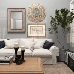 Metal Floral Wall Decor With Embossed Details Gold - Olivia & May -Decor Vista GUEST f347843b 430a 49f4 b199 3ed8ebc8c48c