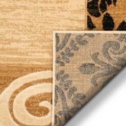 Well Woven Plain Border Damask Warms Brush Effect Soft Area Rug -Decor Vista GUEST f46445d3 e2b2 47cc b47a 7fd2b15c8388