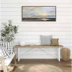 18" X 40" Sylvie Carolina Sunset Framed Canvas By Mary Sparrow Gold - Kate & Laurel All Things Decor -Decor Vista GUEST f4953a05 f2d8 4208 8d21 120b2896f3dd
