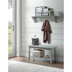 36" Middlebury Coat Hook With Shelf Gray - Alaterre Furniture -Decor Vista GUEST f5279d06 db89 45ce 98f1 0d28805d0394