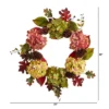 Nearly Natural 25” Autumn Hydrangea And Pinecones Fall Artificial Wreath