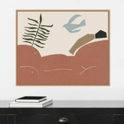 28" X 22" Other Land I By Melissa Wang Framed Canvas Wall Art Light Brown - Amanti Art -Decor Vista GUEST f7d2b1d4 2462 4eb6 891e 9e0c5eda9c4d