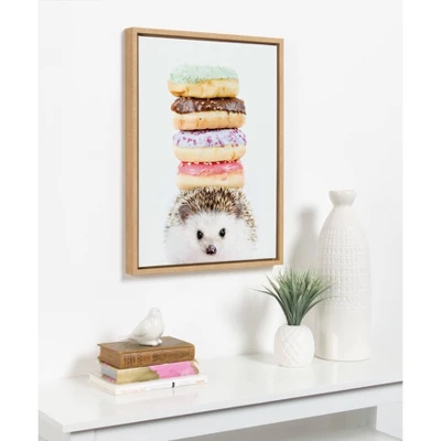 18" X 24" Sylvie Hedgehog Donuts Framed Canvas Wall Art By Amy Peterson Natural - DesignOvation 6 18" X 24" Sylvie Hedgehog Donuts Framed Canvas Wall Art By Amy Peterson Natural - DesignOvation - Image 4