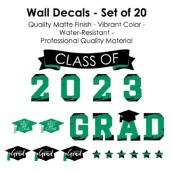Big Dot Of Happiness Green Class Of 2023 Graduation Party Wall Decals Set Of 20 -Decor Vista GUEST f8927f30 9dca 40a0 8557 a932edb0aa4d