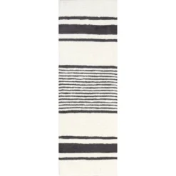 Lauren Liess X RugsUSA - Striped Wool Machine Washable Area Rug -Decor Vista GUEST f96d20f6 0fb8 4578 9b37 999c9347ac54